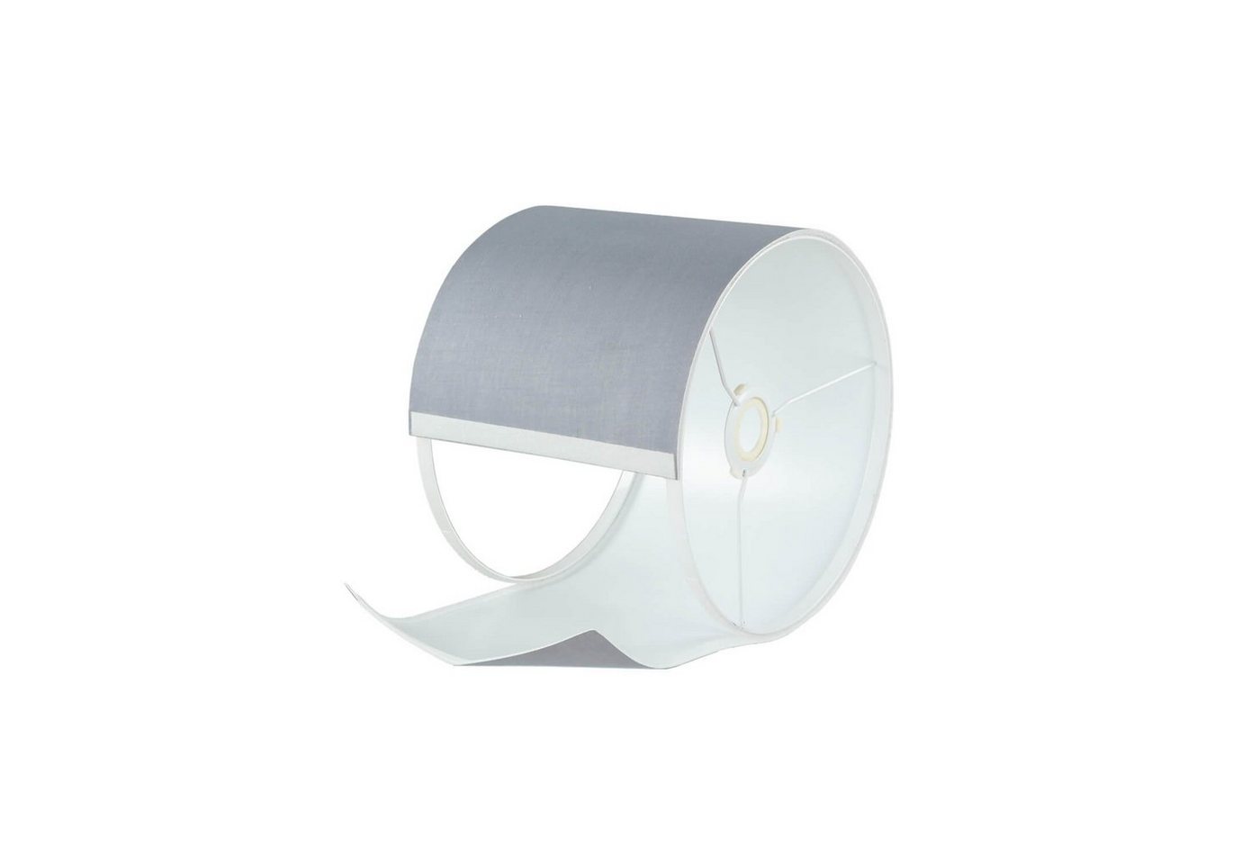 Licht-Erlebnisse Lampenschirm BASIC, Mit Klettverschluss Adapter für E14 E27 Ø 25 cm Grau Stoff – Bild 3 von 5