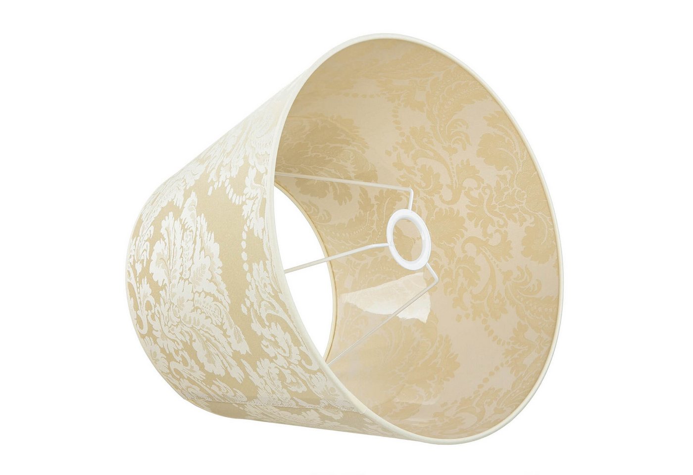 Licht-Erlebnisse Lampenschirm WILLOW, Stoffschirm konisch Ø 38 cm für Stehlampe E27 in Creme glänzend – Bild 2 von 5