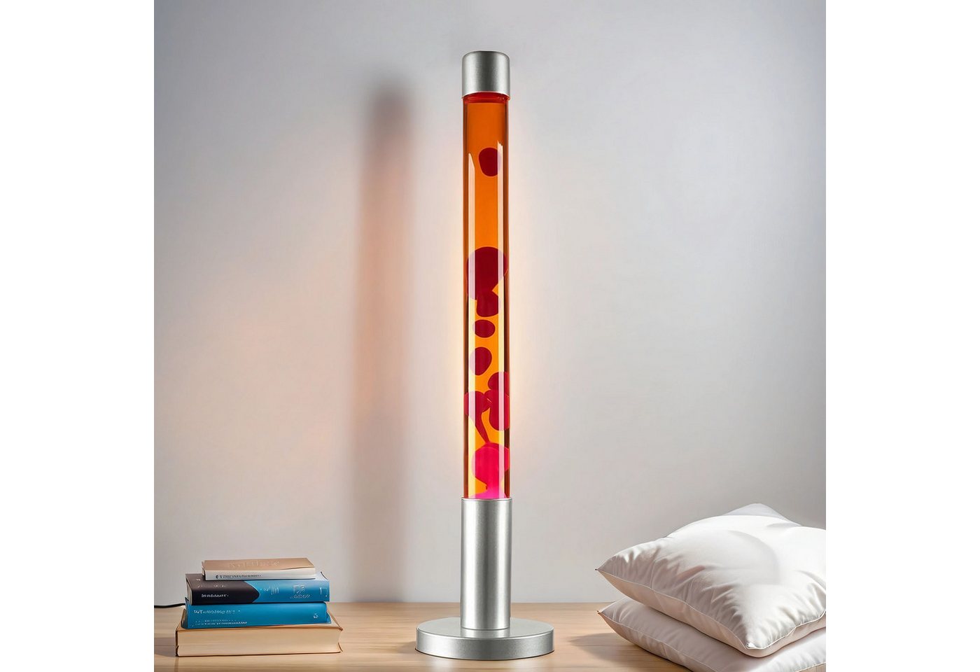 Licht-Erlebnisse Lavalampe ALAN, Tischleuchte Rot Orange Retro Groß 76cm Lampe – Bild 2 von 5