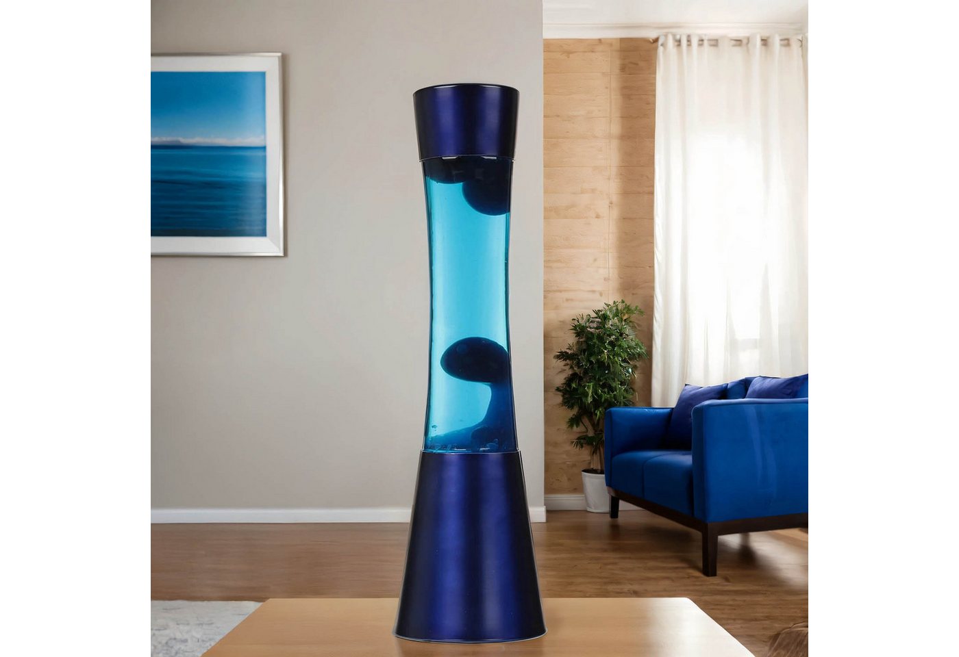 Licht-Erlebnisse Lavalampe RINGO, Warmweiß, Retro Lampe Blau inkl. G9 Leuchtmittel Tischleuchte – Bild 2 von 5