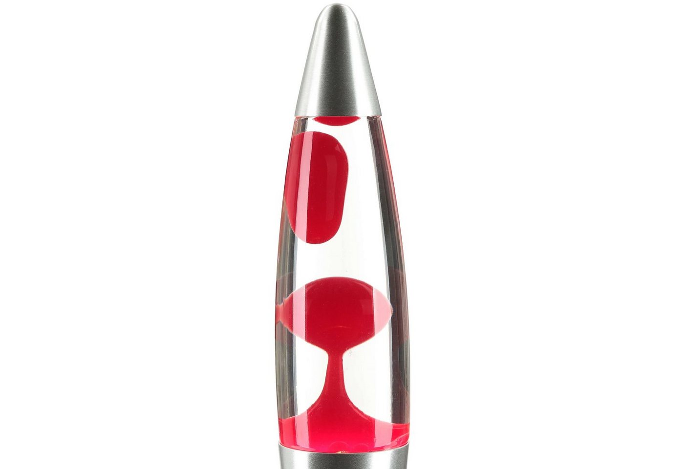 Licht-Erlebnisse Lavalampe TIMMY, Warmweiß, Tischleuchte Rot Transparent Retro mit Leuchtmittel 36 cm hoch – Bild 3 von 5