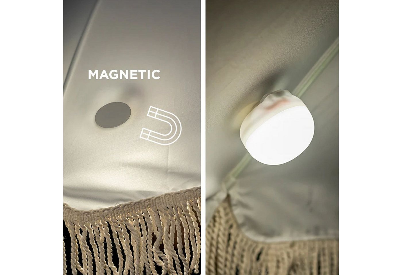 Licht-Erlebnisse LED-Leuchtmittel CHERRY, LED, Warmweiß, LED USB Akku Haken Magnet 3er Set 2700 K Dimmer Fernbedienung IP54 – Bild 4 von 5