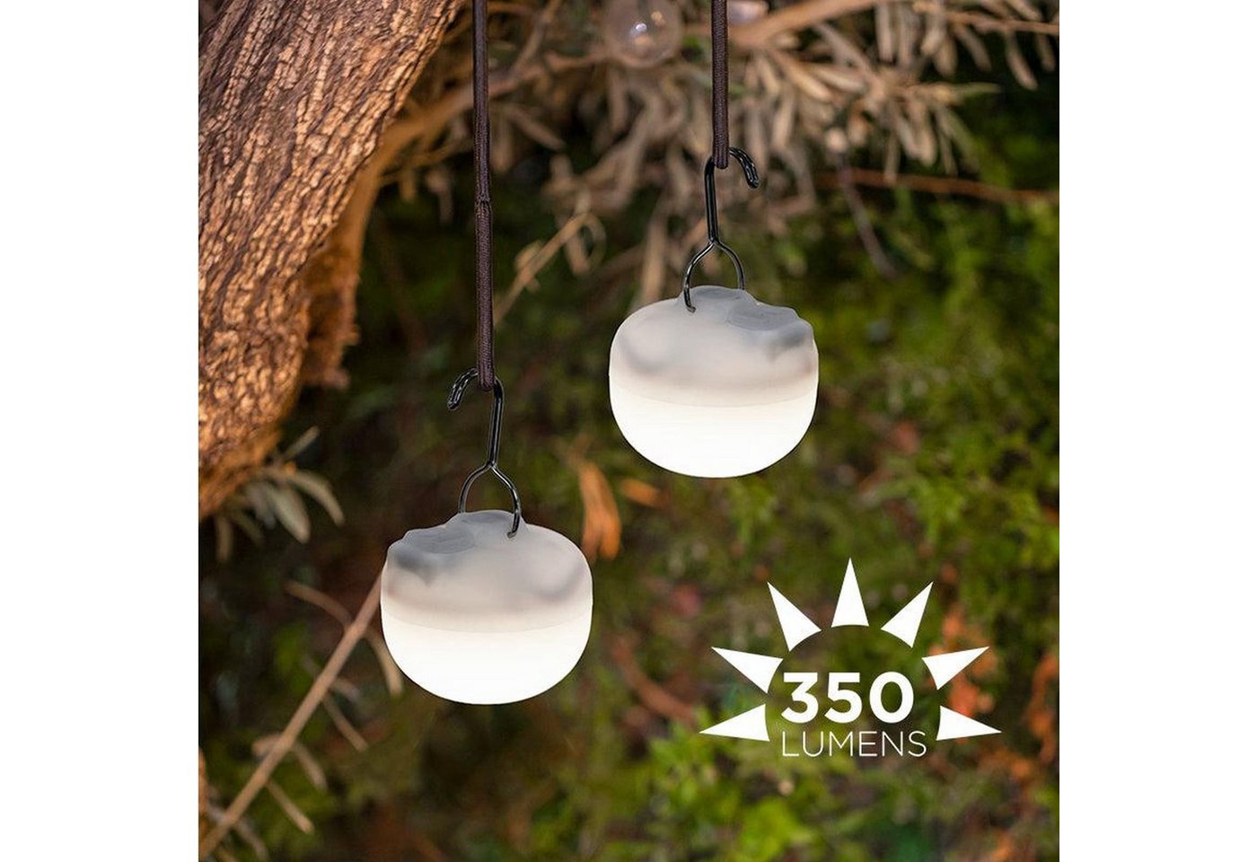 Licht-Erlebnisse LED-Leuchtmittel CHERRY, LED, Warmweiß, LED USB Akku Haken Magnet 3er Set 2700 K Dimmer Fernbedienung IP54 – Bild 5 von 5