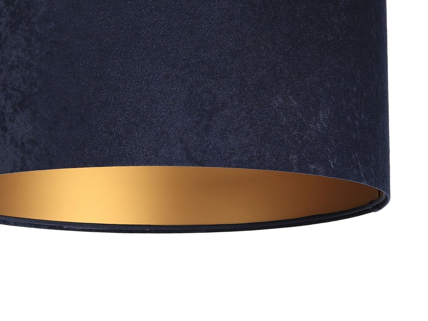 Licht-Erlebnisse Pendelleuchte AIMEE, ohne Leuchtmittel, Pendelleuchte retro Stoff Blau Gold E27 Esstisch Lampe – Bild 3 von 5