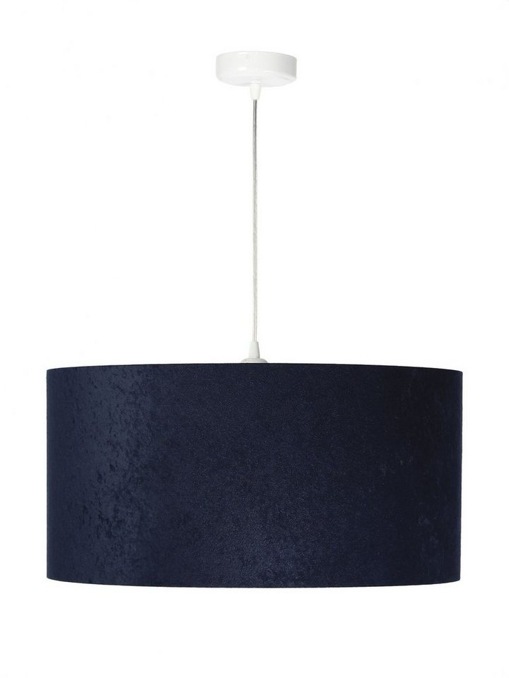 Licht-Erlebnisse Pendelleuchte AIMEE, ohne Leuchtmittel, Pendelleuchte retro Stoff Blau Gold E27 Esstisch Lampe – Bild 4 von 5