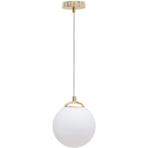 Licht-Erlebnisse Pendelleuchte DEKUT, ohne Leuchtmittel, Glas Metall E27 Ø 12 cm rund H: max. 90 cm in Gold Weiß Modern