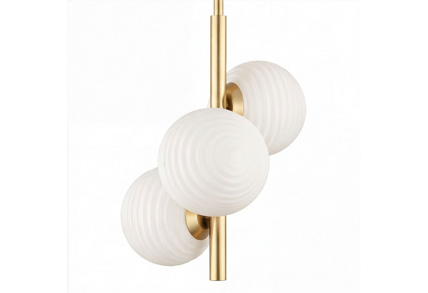 Licht-Erlebnisse Pendelleuchte EINKON, ohne Leuchtmittel, Glas Metall Gold Weiß B:32,5 cm 3-flammig H: max. 150 cm E27 Esstisch – Bild 4 von 5