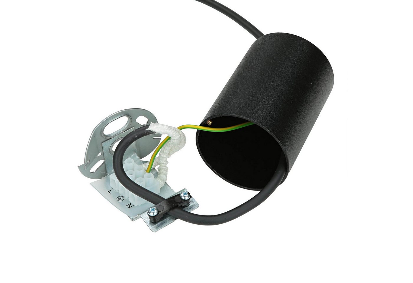 Licht-Erlebnisse Pendelleuchte EYE, ohne Leuchtmittel, Zylinder schmal Ø 5,5 cm Metall Schwarz höhenverstellbar GU10 – Bild 5 von 5