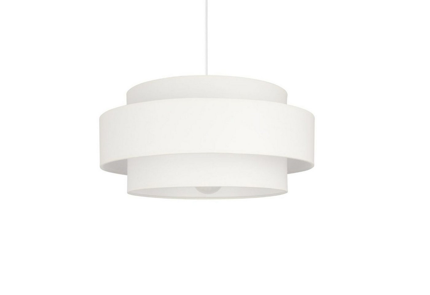 Licht-Erlebnisse Pendelleuchte GELO, ohne Leuchtmittel, Metall E27 Ø 40 cm H: max. 90 cm Weiß rund Modern Pendelleuchte – Bild 2 von 5