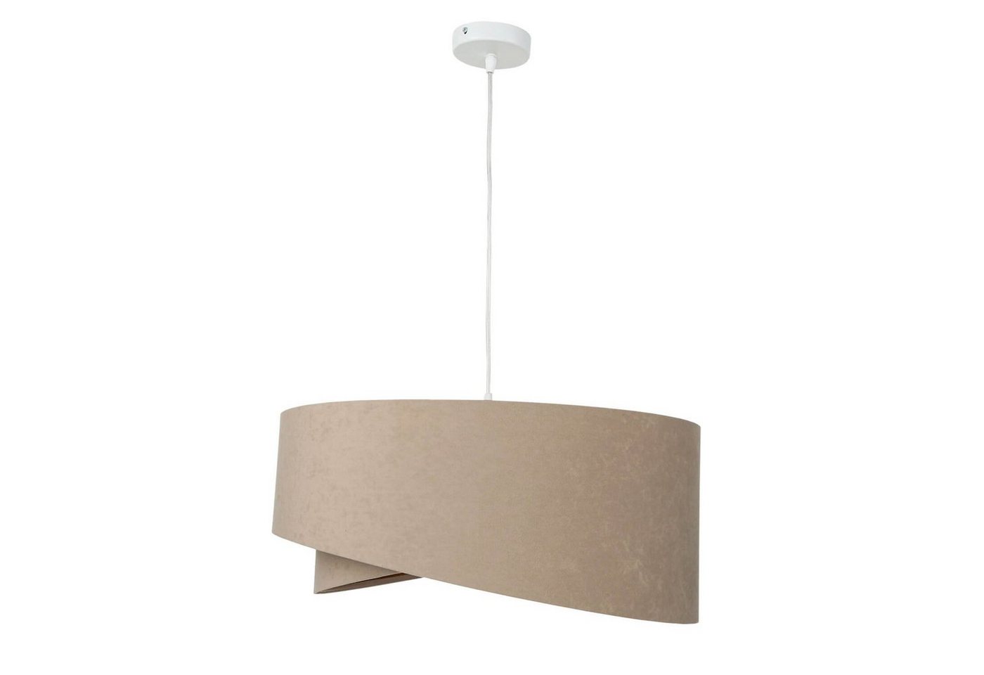 Licht-Erlebnisse Pendelleuchte HELSINKI, ohne Leuchtmittel, Stoffschirm Beige Gold Ø 50 cm groß E27 Modern Hängelampe Esszimmer – Bild 3 von 5