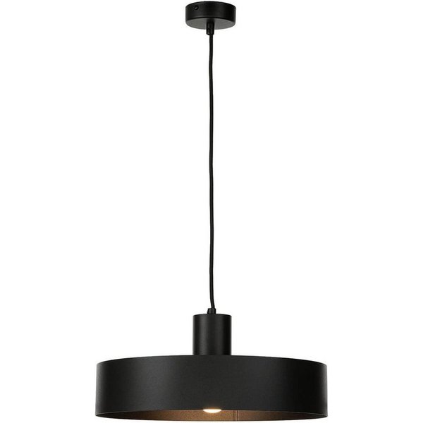 Licht-Erlebnisse Pendelleuchte RIF, ohne Leuchtmittel, Runde Hängelampe retro matt Schwarz flexibel Wohnzimmer Pendelleuchte