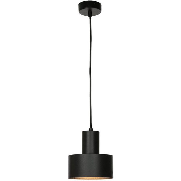 Licht-Erlebnisse Pendelleuchte RIF, ohne Leuchtmittel, 1-flammig Schwarz Metall Ø 15 cm E27 höhenverstellbar