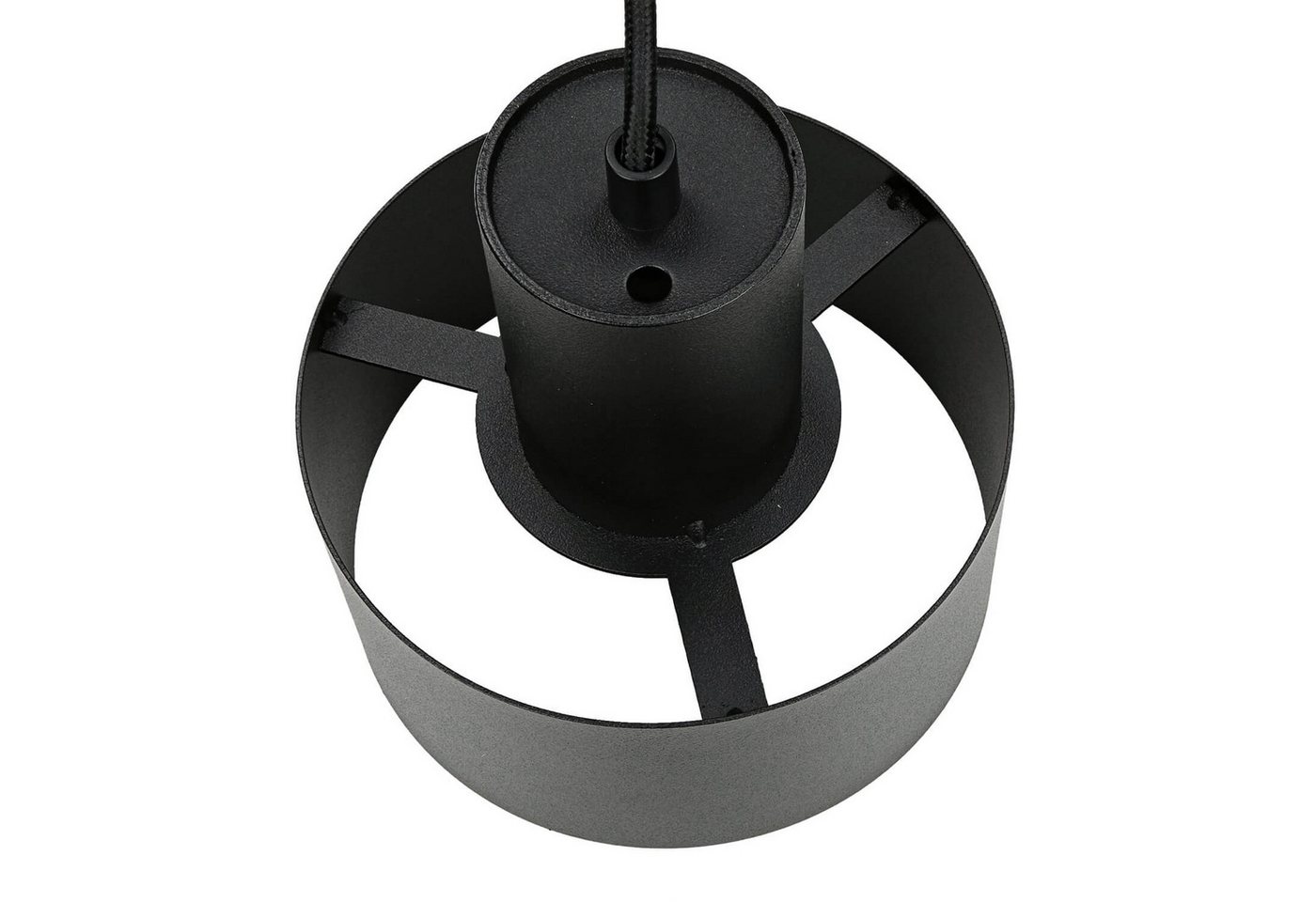 Licht-Erlebnisse Pendelleuchte RIF, ohne Leuchtmittel, 1-flammig Schwarz Metall Ø 15 cm E27 höhenverstellbar – Bild 5 von 5