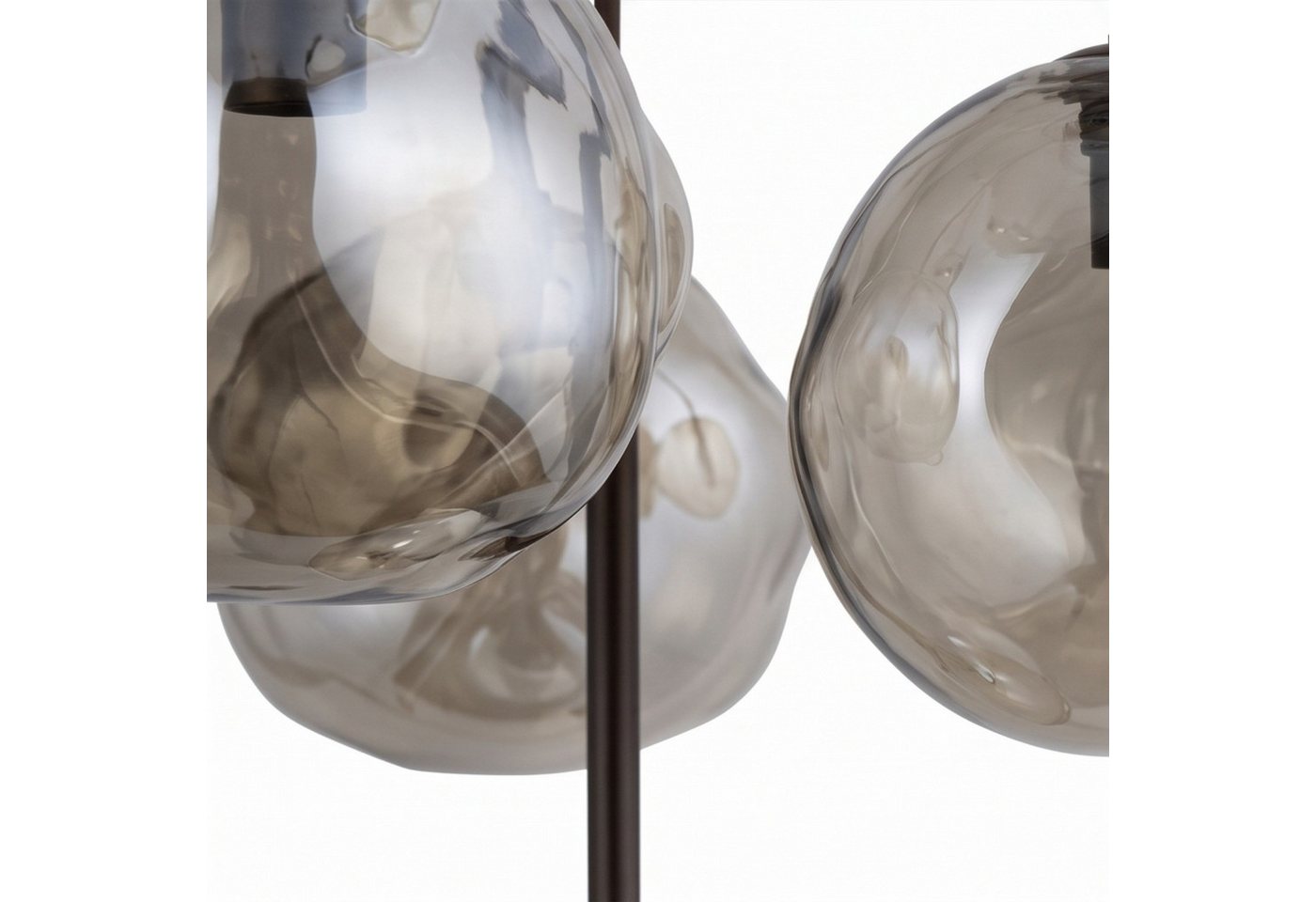 Licht-Erlebnisse Pendelleuchte UMERA, ohne Leuchtmittel, Glas Metall G9 485 cm breit H: max. 150 cm Braun Cognac Modern – Bild 5 von 5