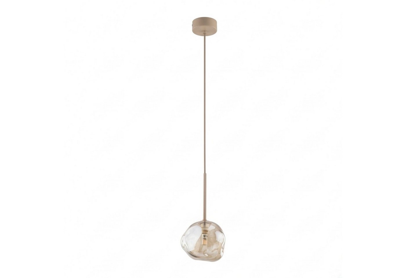 Licht-Erlebnisse Pendelleuchte UMERA, ohne Leuchtmittel, Metall Rauchglas G9 rund D: 15 cm H: max. 150 cm Beige Cognac Modern – Bild 3 von 5