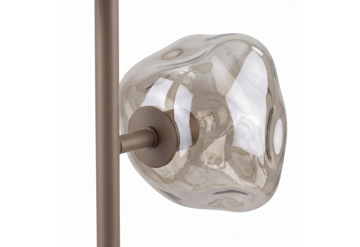 Licht-Erlebnisse Stehlampe UMERA, ohne Leuchtmittel, Metall Rauchglas G9 151 cm Beige Cognac 3-flammig Modern – Bild 5 von 5