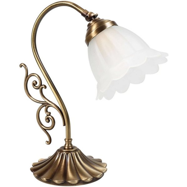 Licht-Erlebnisse Tischleuchte TABLE LAMP, ohne Leuchtmittel, Tischlampe Messing in Bronze Floral E14 Premium Schlafzimmer