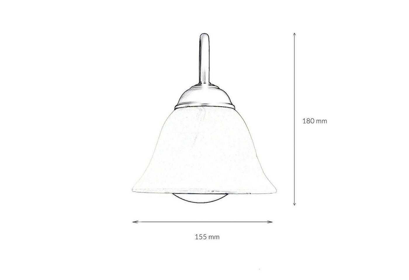 Licht-Erlebnisse Wandleuchte ATHEN, ohne Leuchtmittel, Wandlampe im Landhausstil Alabaster Glas Lampe – Bild 5 von 5