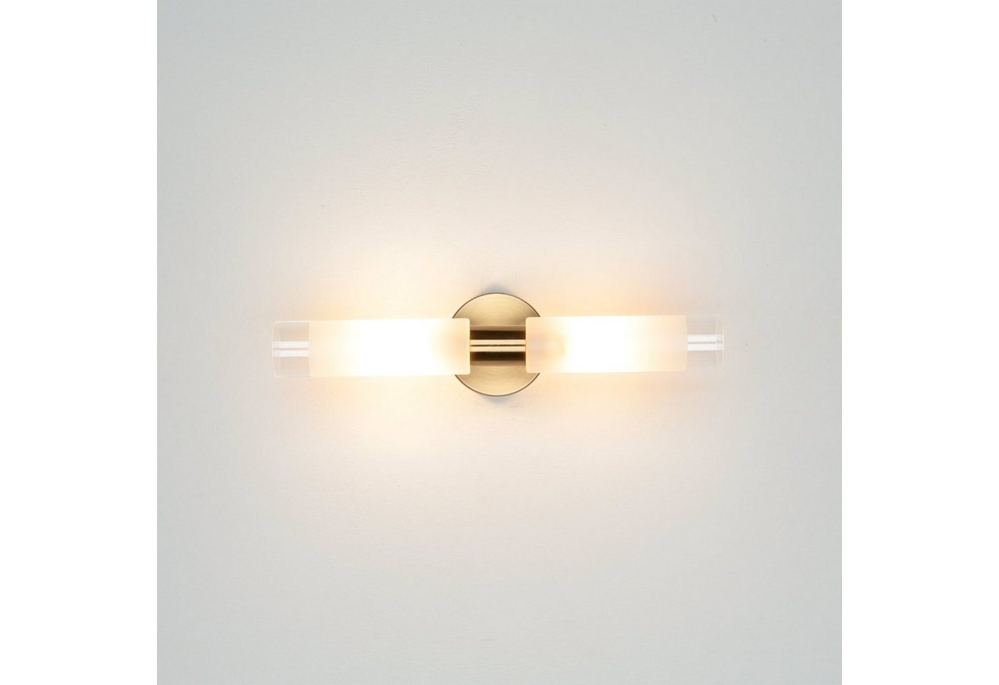 Licht-Erlebnisse Wandleuchte DAVILLA, ohne Leuchtmittel, Spiegelleuchte Badezimmer in Messing – Bild 4 von 5
