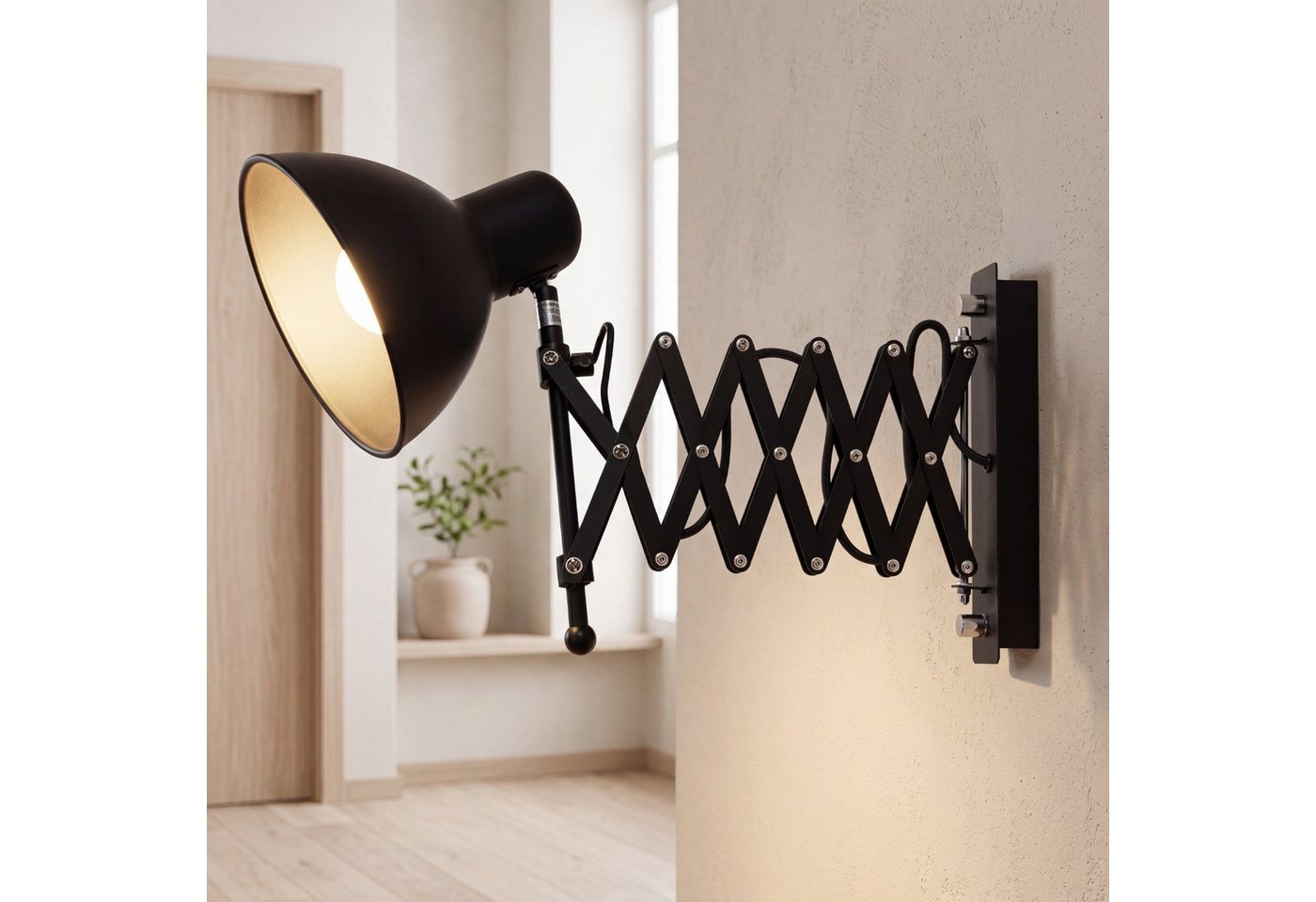 Licht-Erlebnisse Wandleuchte HARMONY, ohne Leuchtmittel, Wandlampe ausziehbar verstellbar Lampe – Bild 5 von 5