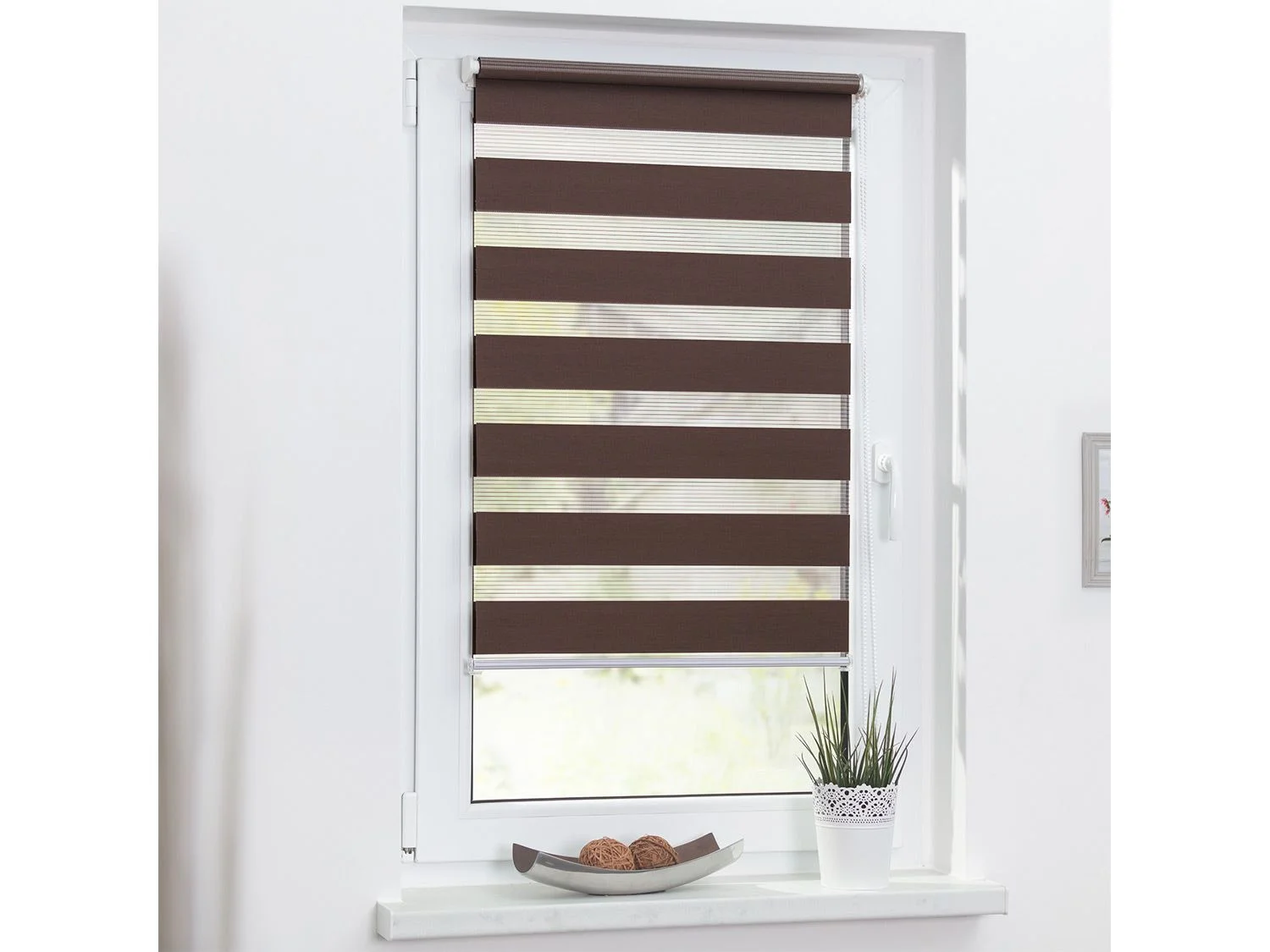 LICHTBLICK Duo Rollo Klemmf, Dunkelbraun, 60x220 cm – Bild 4 von 4