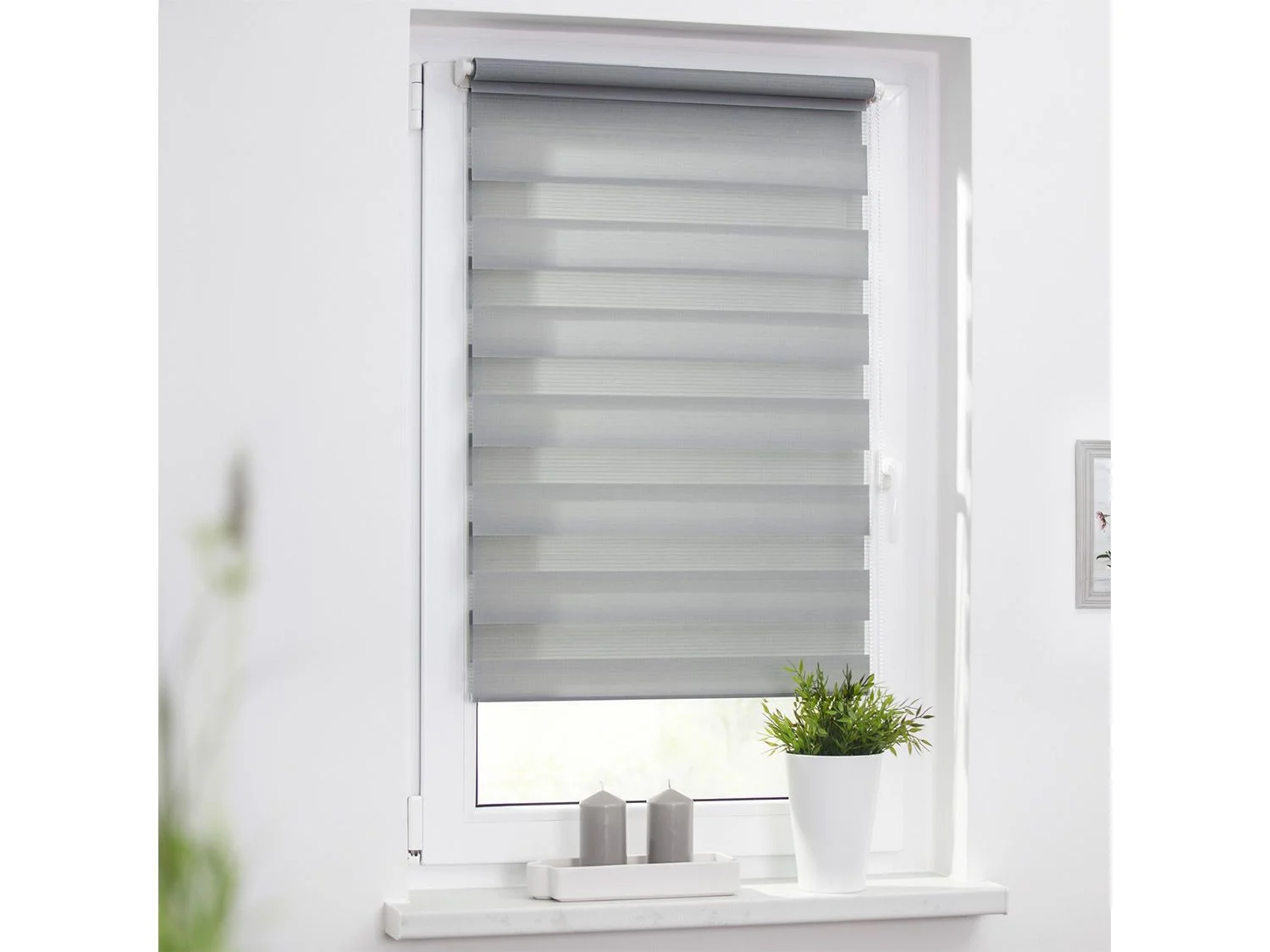 LICHTBLICK Duo Rollo Klemmfix, ohn, Grau, 50x150 cm – Bild 4 von 4