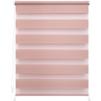 LICHTBLICK Duo-Rollo Klemmfix, ohne Bohren, verspannt, blickdicht (Altrosa, 70 x 150 cm)