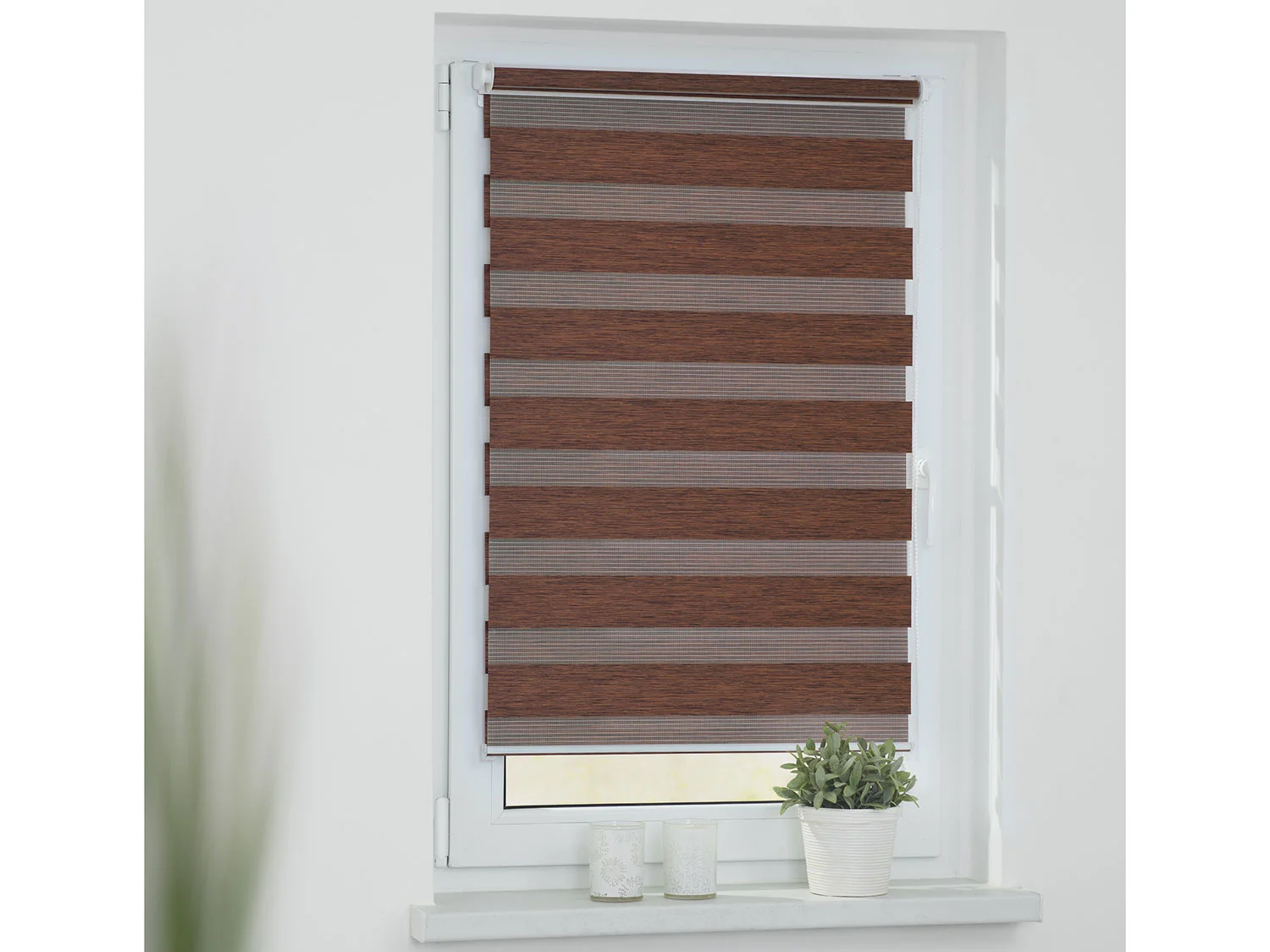 LICHTBLICK Duo Rollo Klemmfix, ohne Bohren, meliert (Dunkelbraun, 45 x 150 cm) – Bild 2 von 4