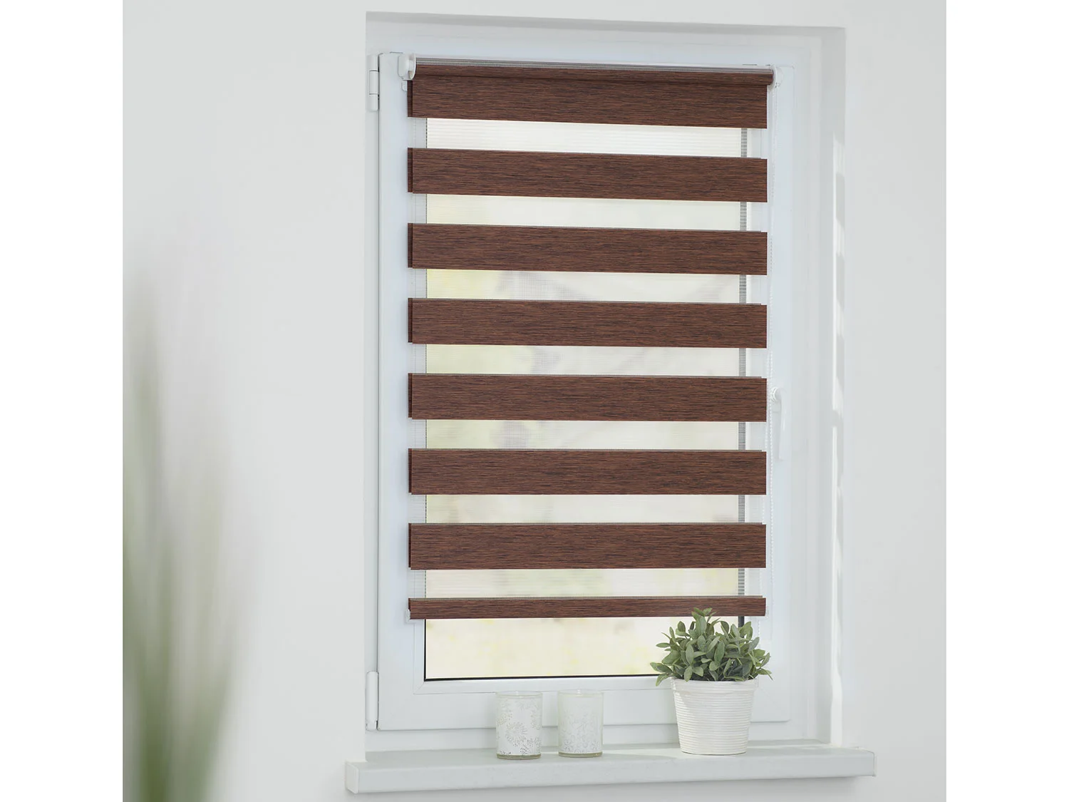 LICHTBLICK Duo Rollo Klemmfix, ohne Bohren, meliert (Dunkelbraun, 45 x 150 cm) – Bild 3 von 4
