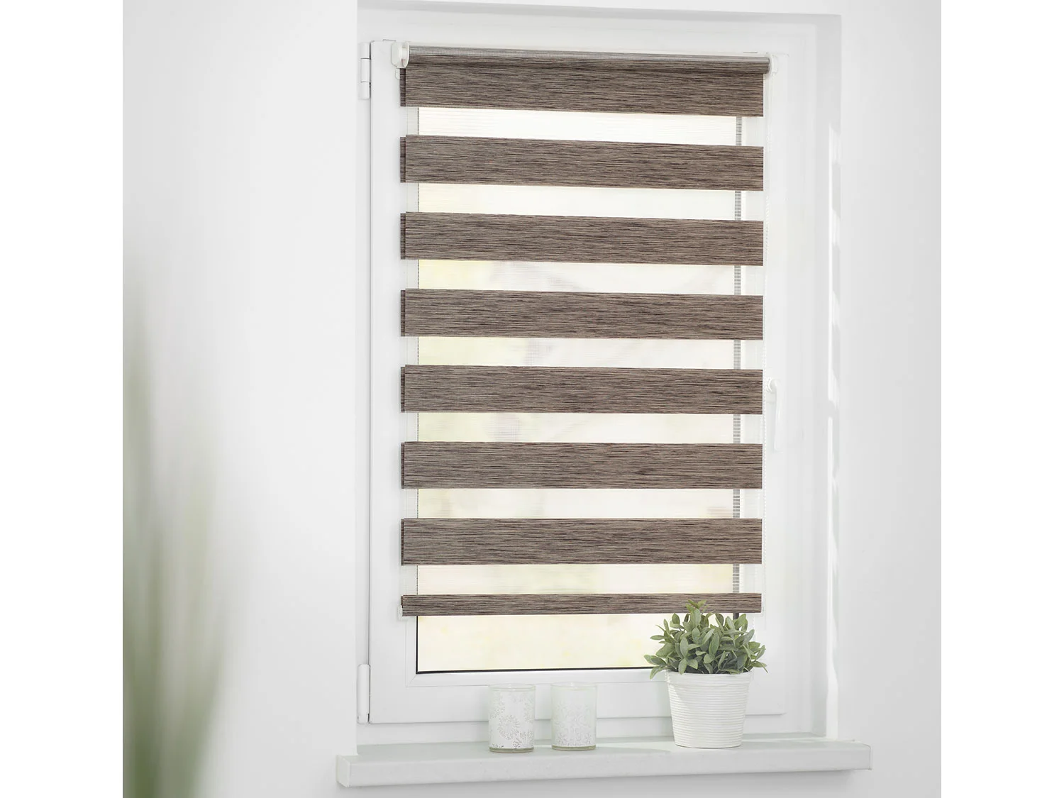 LICHTBLICK Duo Rollo Klemmfix, ohne Bohren, meliert (Hellbraun, 45 x 150 cm) – Bild 3 von 4