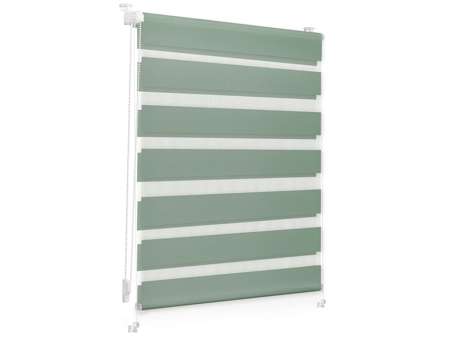 LICHTBLICK Duo-Rollo Klemmfix, ohne Bohren, verspannt, blickdicht (Salbei, 100 x 150 cm) – Bild 3 von 4