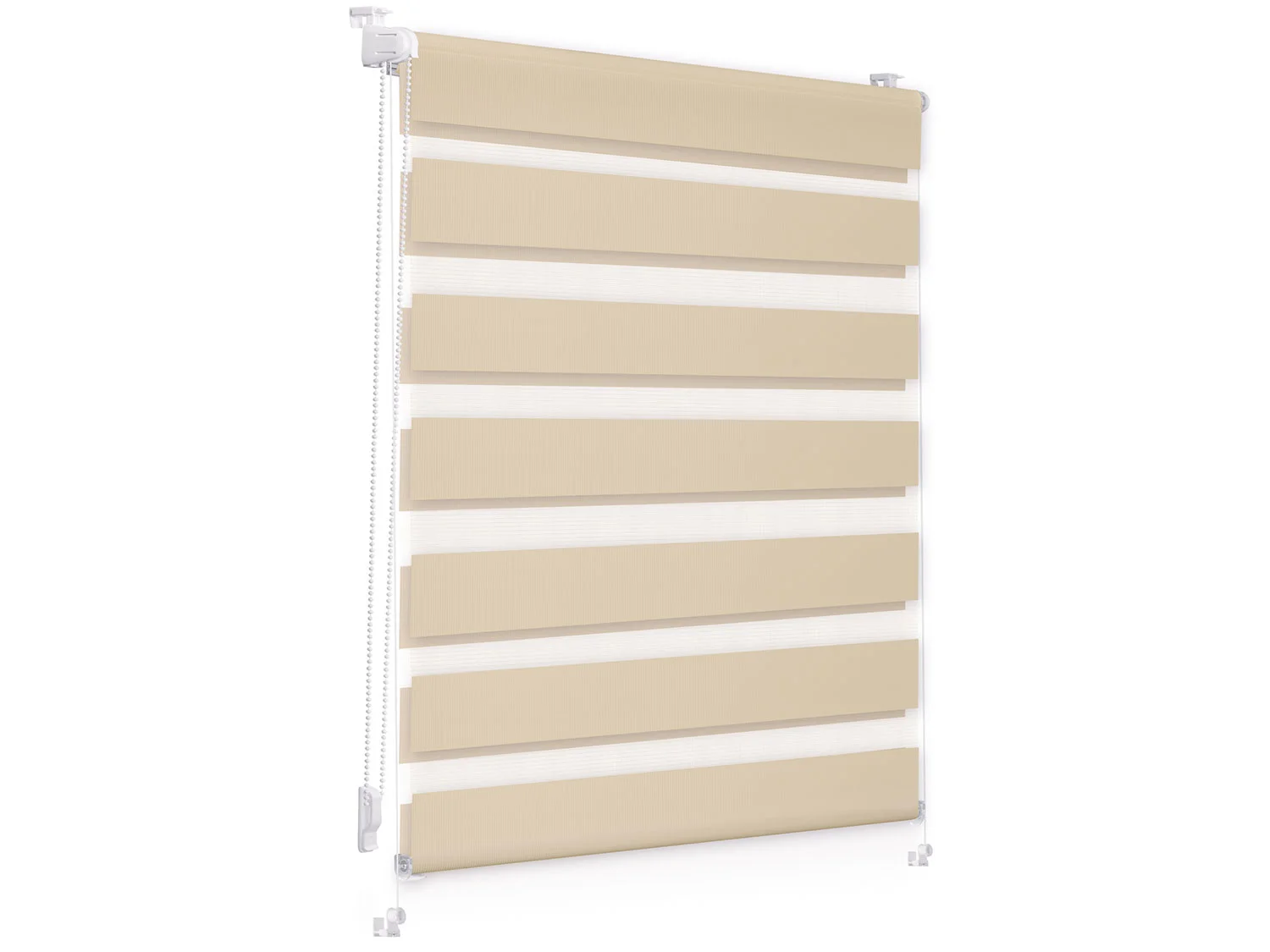 LICHTBLICK Duo-Rollo Klemmfix, ohne Bohren, verspannt, blickdicht (Creme, 80 x 150 cm) – Bild 3 von 4