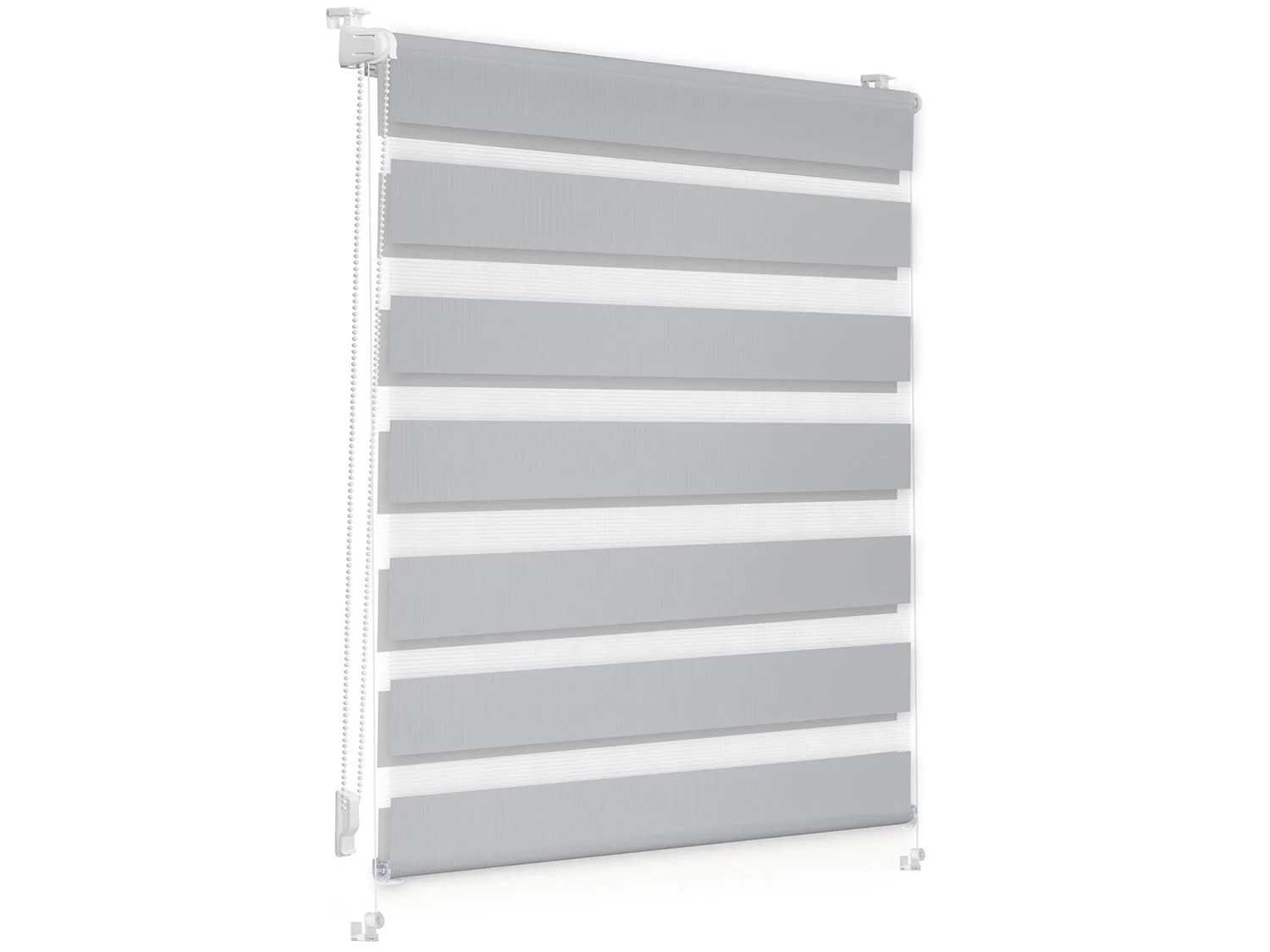 LICHTBLICK Duo-Rollo Klemmfix, ohne Bohren, verspannt, blickdicht (Grau, 120 x 150 cm) – Bild 3 von 4