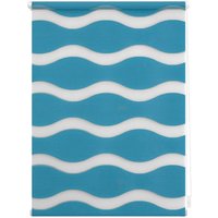 LICHTBLICK Duo Rollo Welle Klemmfix, ohne Bohren (Petrol, 70x150 cm)