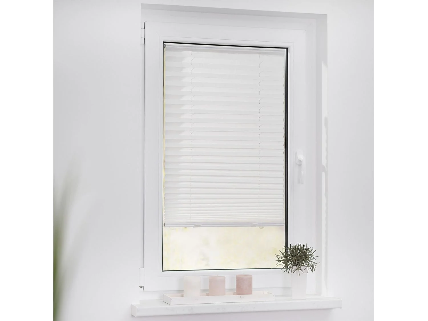 LICHTBLICK Plissee Haftfix, ohne Bohren (Weiß, 85x130 cm) – Bild 2 von 4
