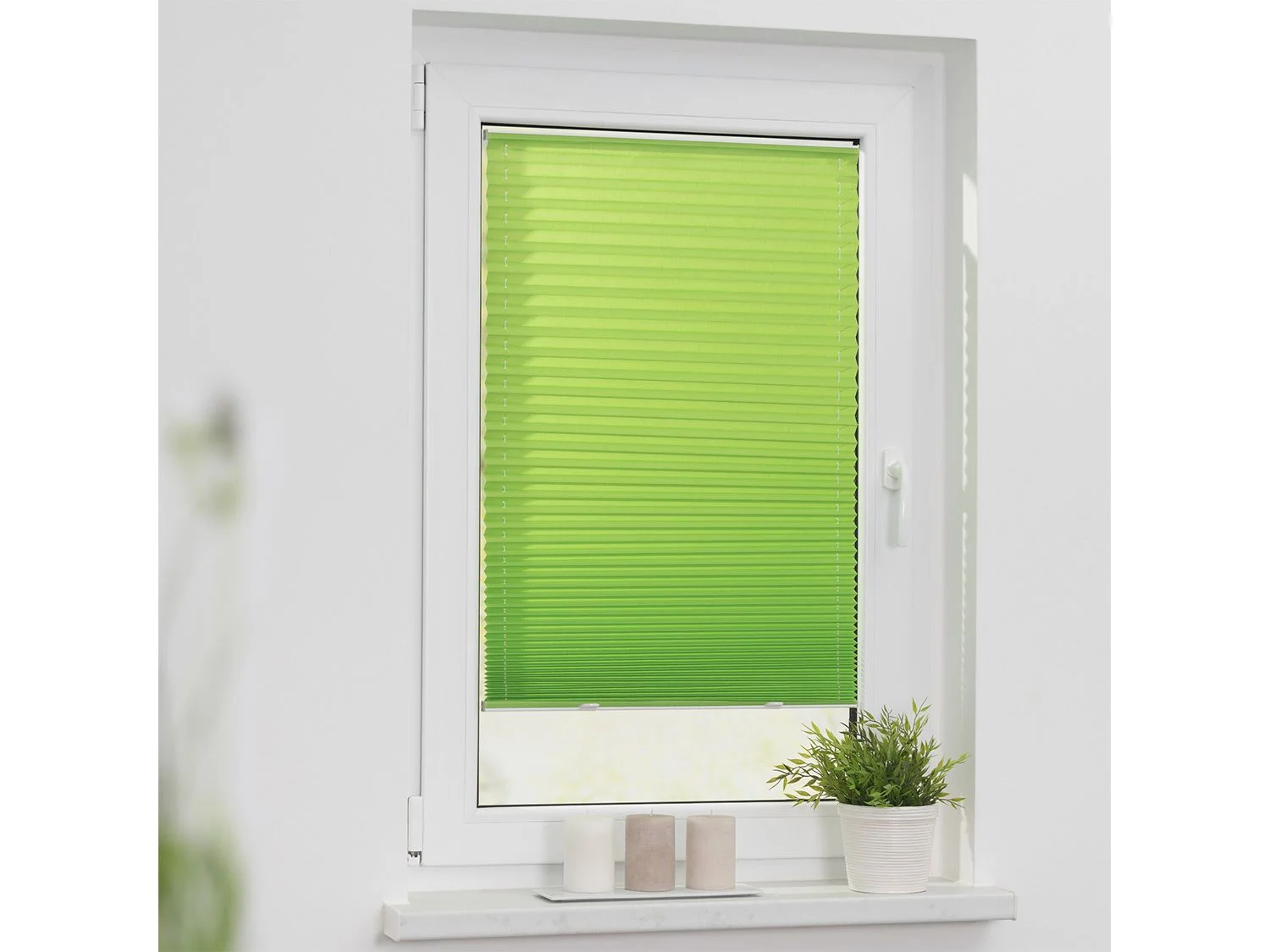 LICHTBLICK Plissee Haftfix, ohne Bohren (Grün, 80x130 cm) – Bild 2 von 4
