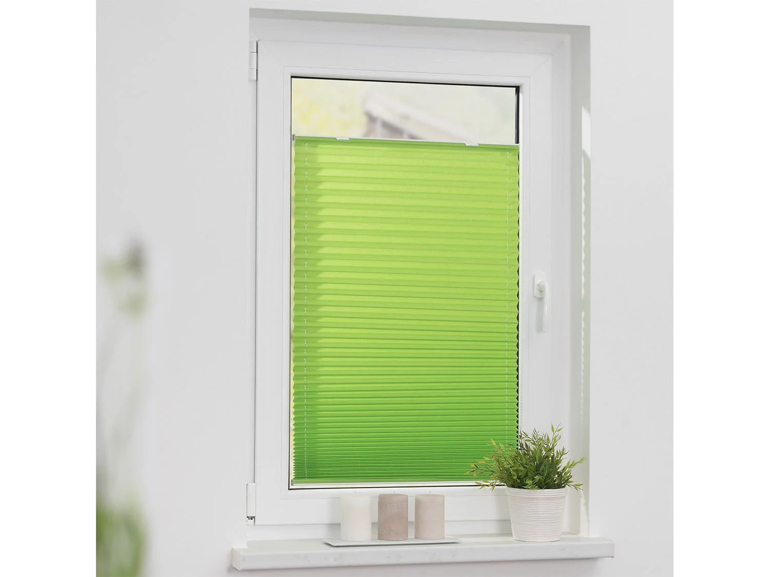 LICHTBLICK Plissee Haftfix, ohne Bohren (Grün, 80x130 cm) – Bild 3 von 4