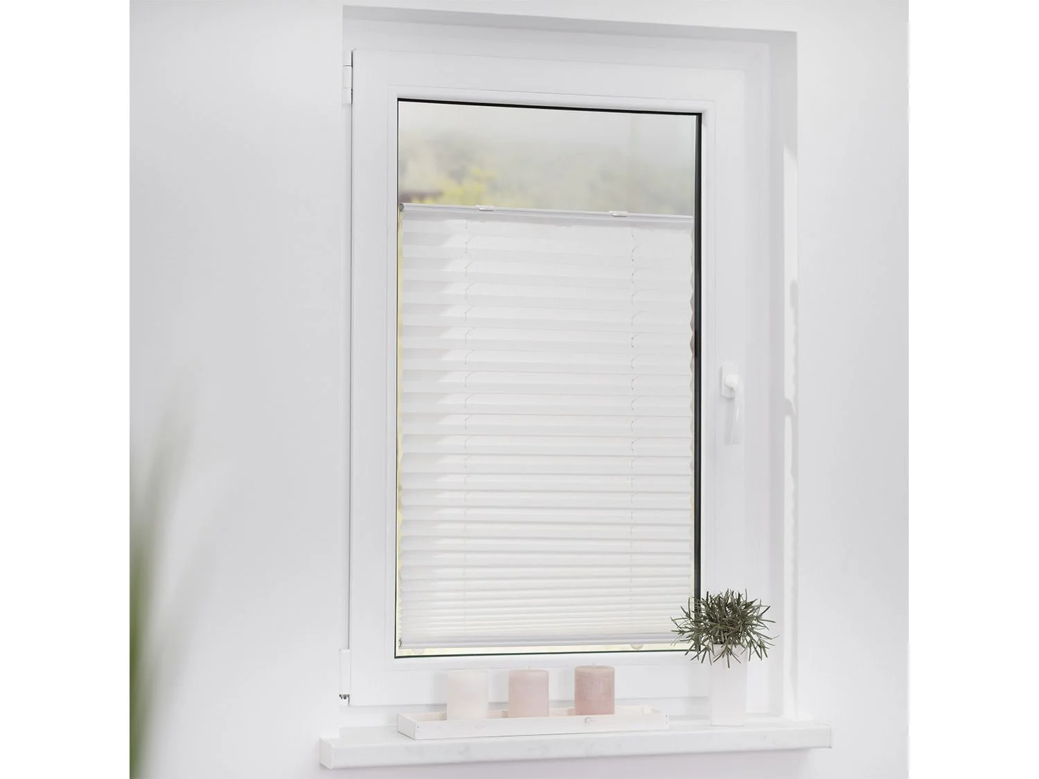 LICHTBLICK Plissee Haftfix, ohne Bohren (Weiß, 75x130 cm) – Bild 3 von 4