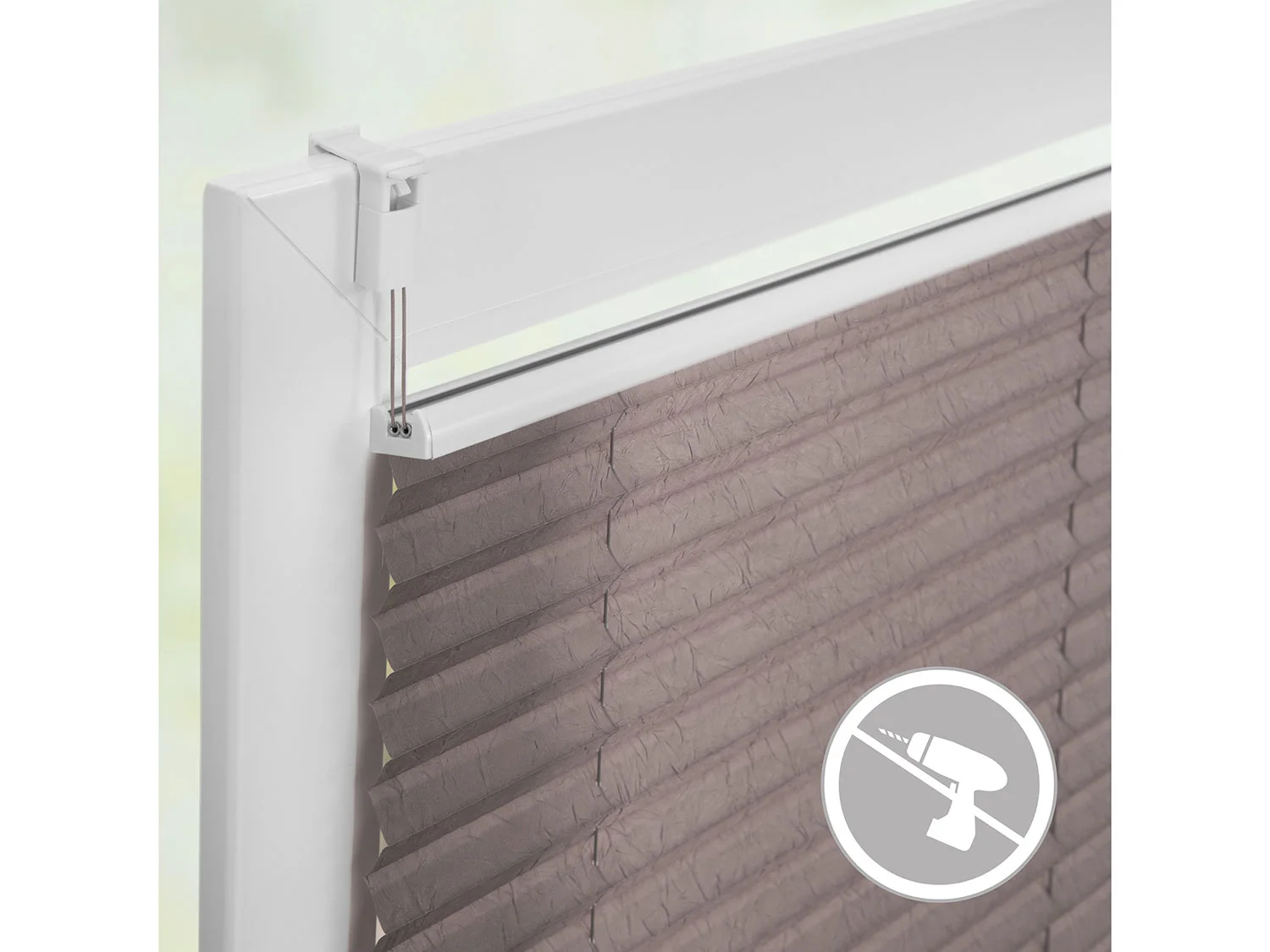 LICHTBLICK Plissee Klemmfix, ohne (Hellgrau, 90x210 cm) – Bild 4 von 4