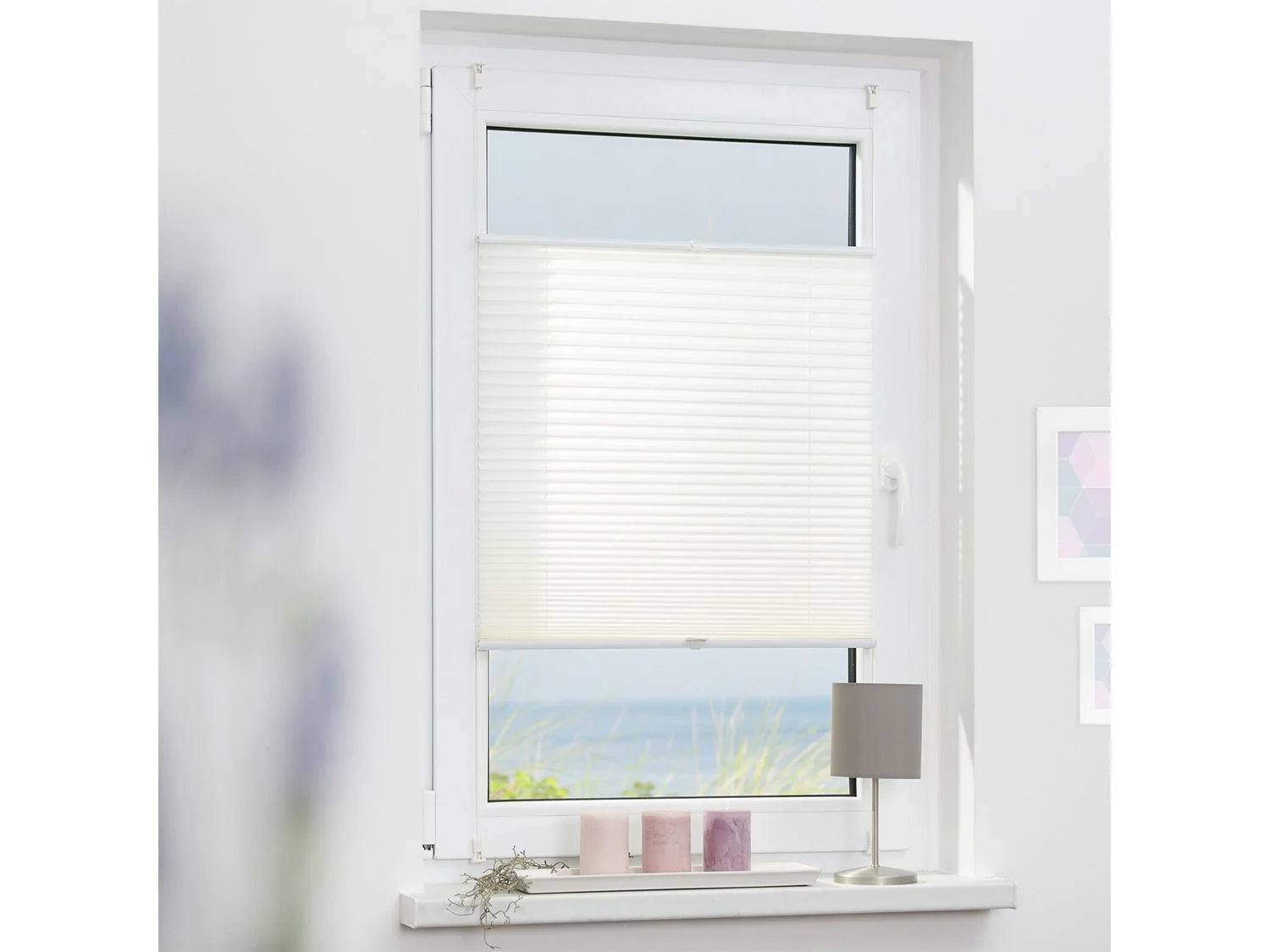 LICHTBLICK Plissee Klemmfix, ohne Bohren, verspannt (Weiß, 80x210 cm) – Bild 4 von 4