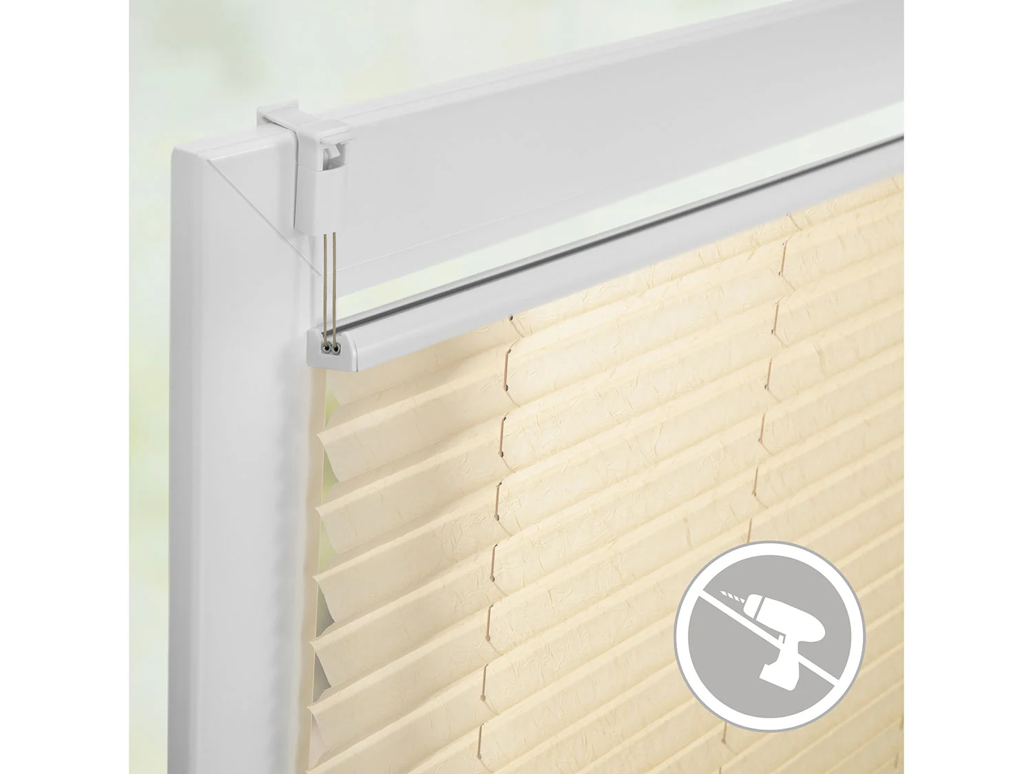 LICHTBLICK Plissee Klemmfix, ohne (Creme, 95x130 cm) – Bild 4 von 4