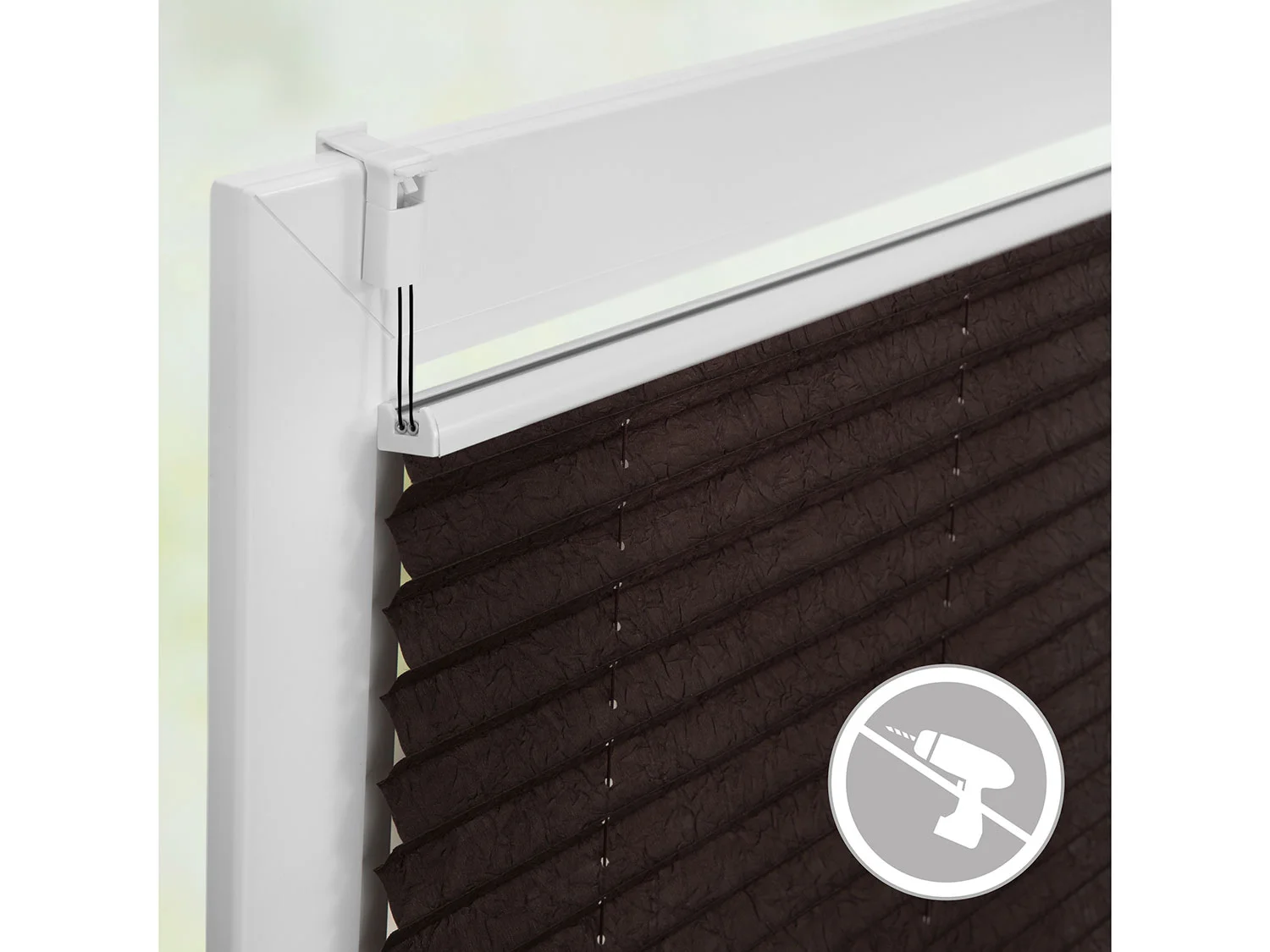 LICHTBLICK Plissee Klemmfix, ohne (Braun, 95x130 cm) – Bild 4 von 4