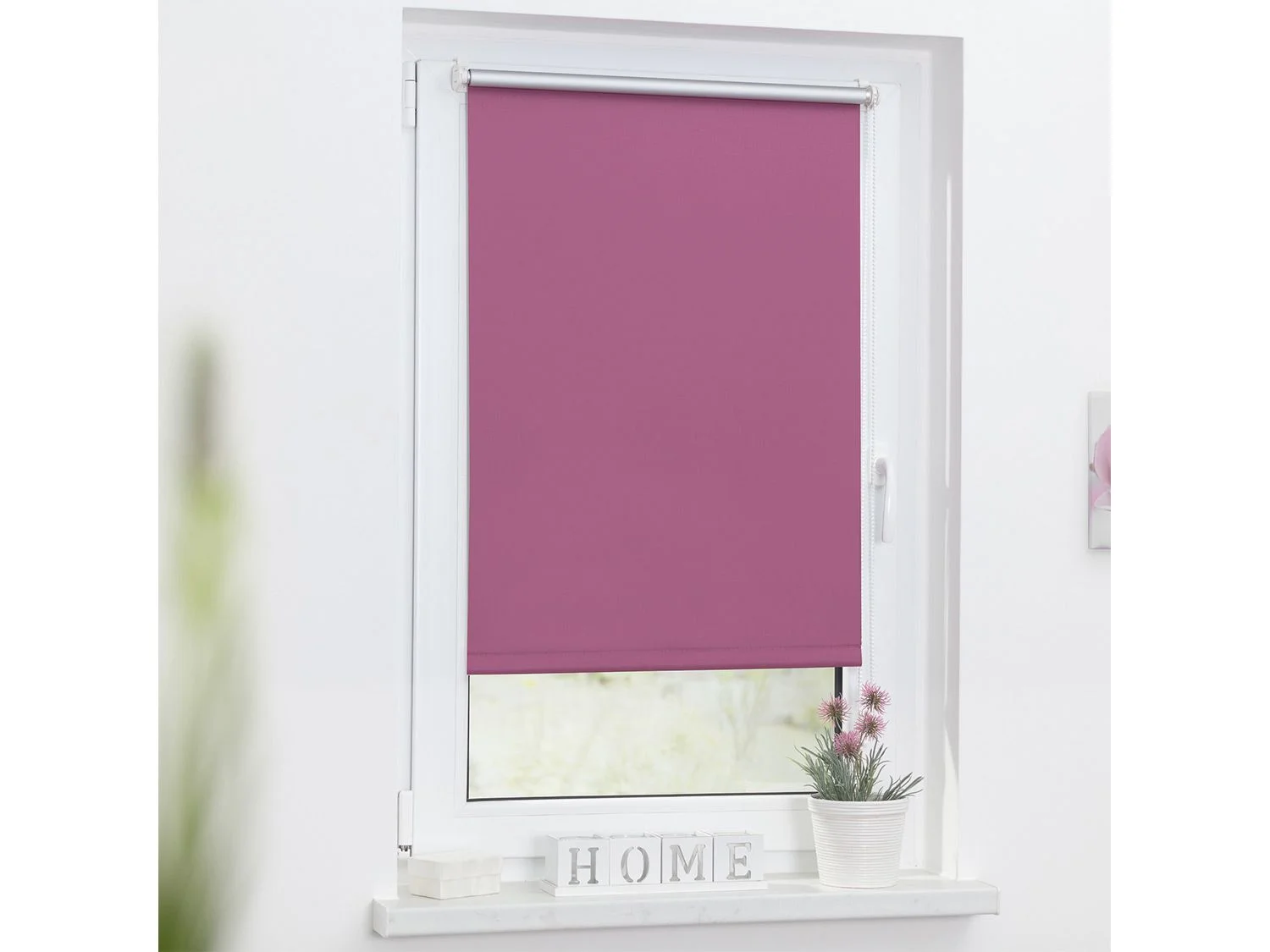 LICHTBLICK Thermo-Rollo Klemmfix, ohne Bohren, Verdunkelung (Fuchsia, 80x220 cm) – Bild 3 von 4