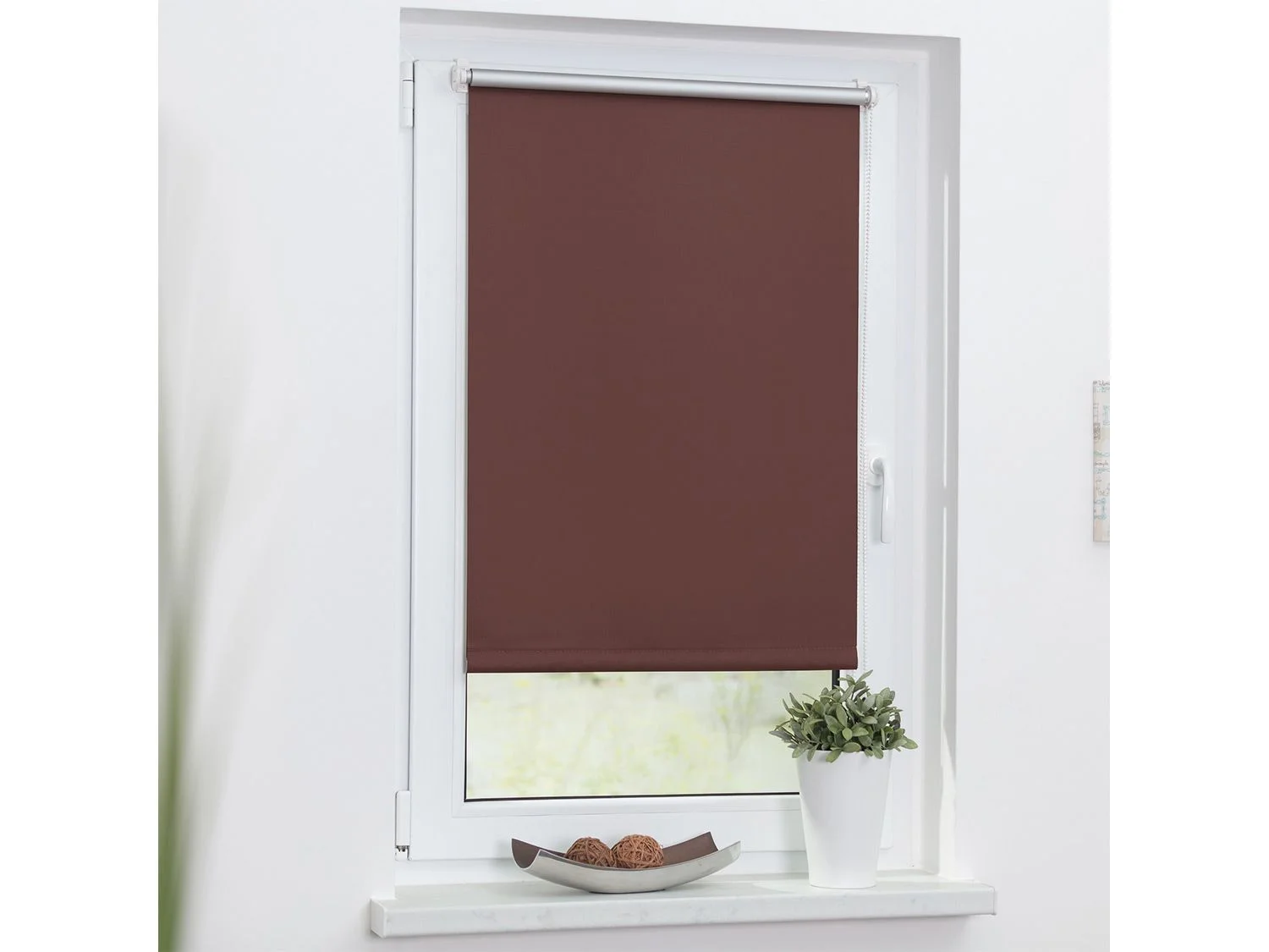 LICHTBLICK Thermo-Rollo Klemmfix, ohne Bohren, Verdunkelung (Braun, 90x150 cm) – Bild 3 von 4