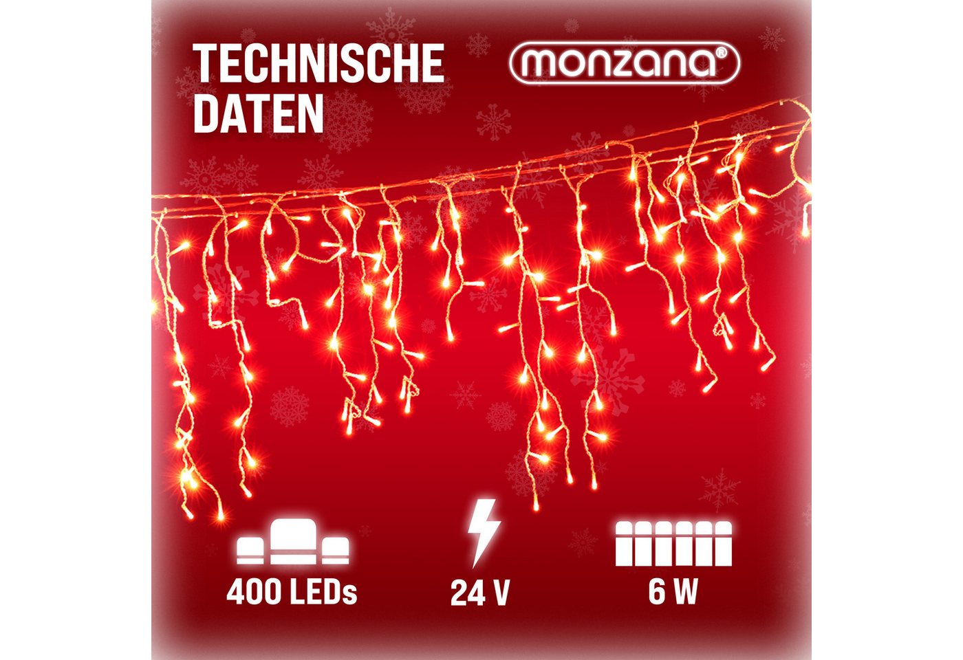monzana Lichterkette Monzana, Lichterkette 400 LED Stromsparend IP44 Regenlichterkette – Bild 3 von 5
