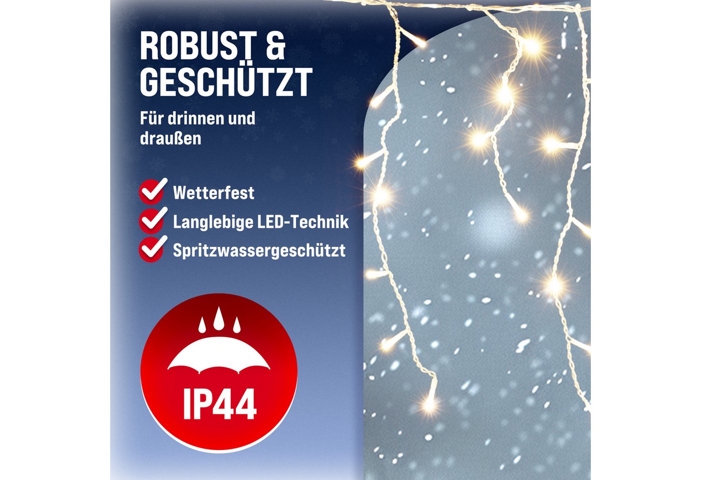 monzana Lichterkette Monzana, Lichterkette 400 LED Stromsparend IP44 Regenlichterkette – Bild 5 von 5