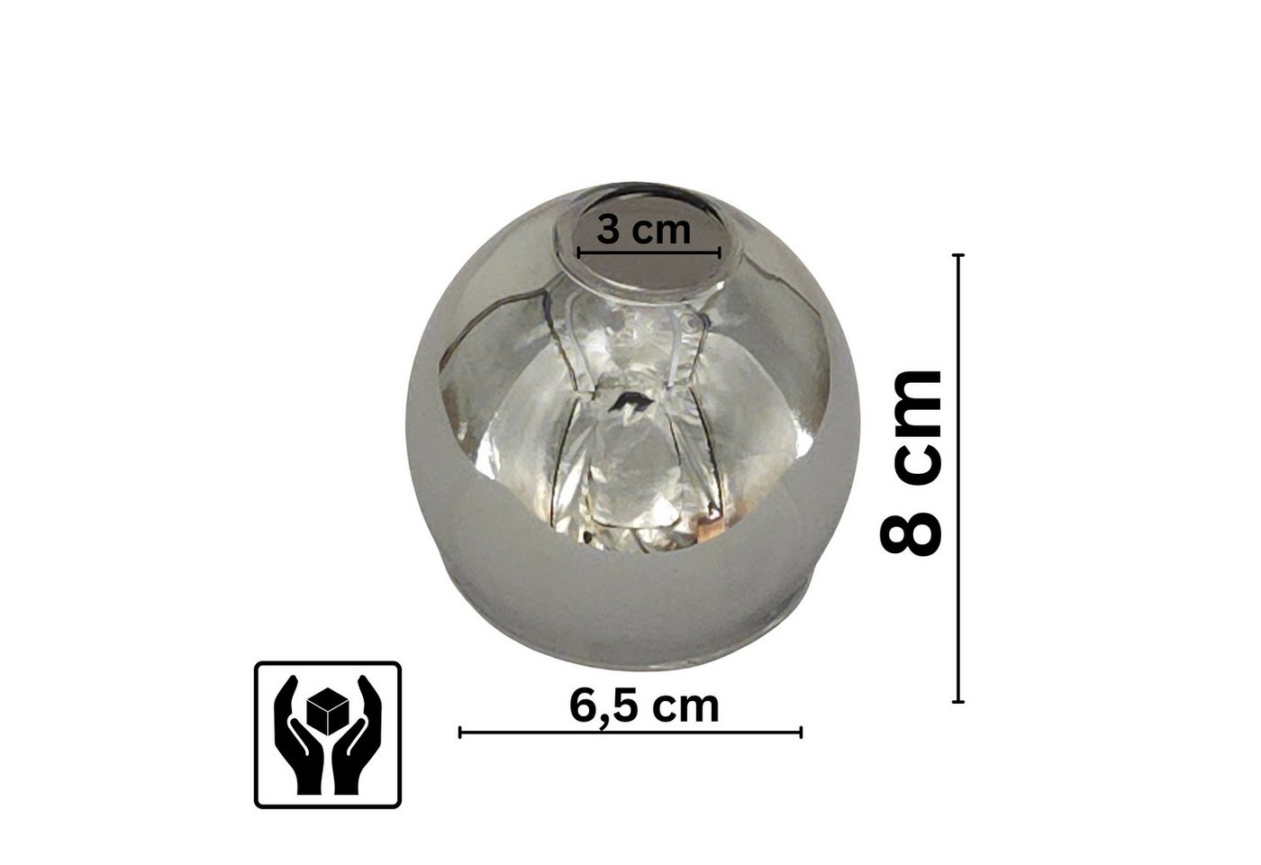 Lichthandel Hoch Lampenschirm E14 Lampenglas Ersatzschirm Glaslampenschirm Ersatzglas Rauchglas, passend für E14 Fassung Lampenschirm Hängelampe Tischlampenschi – Bild 2 von 5