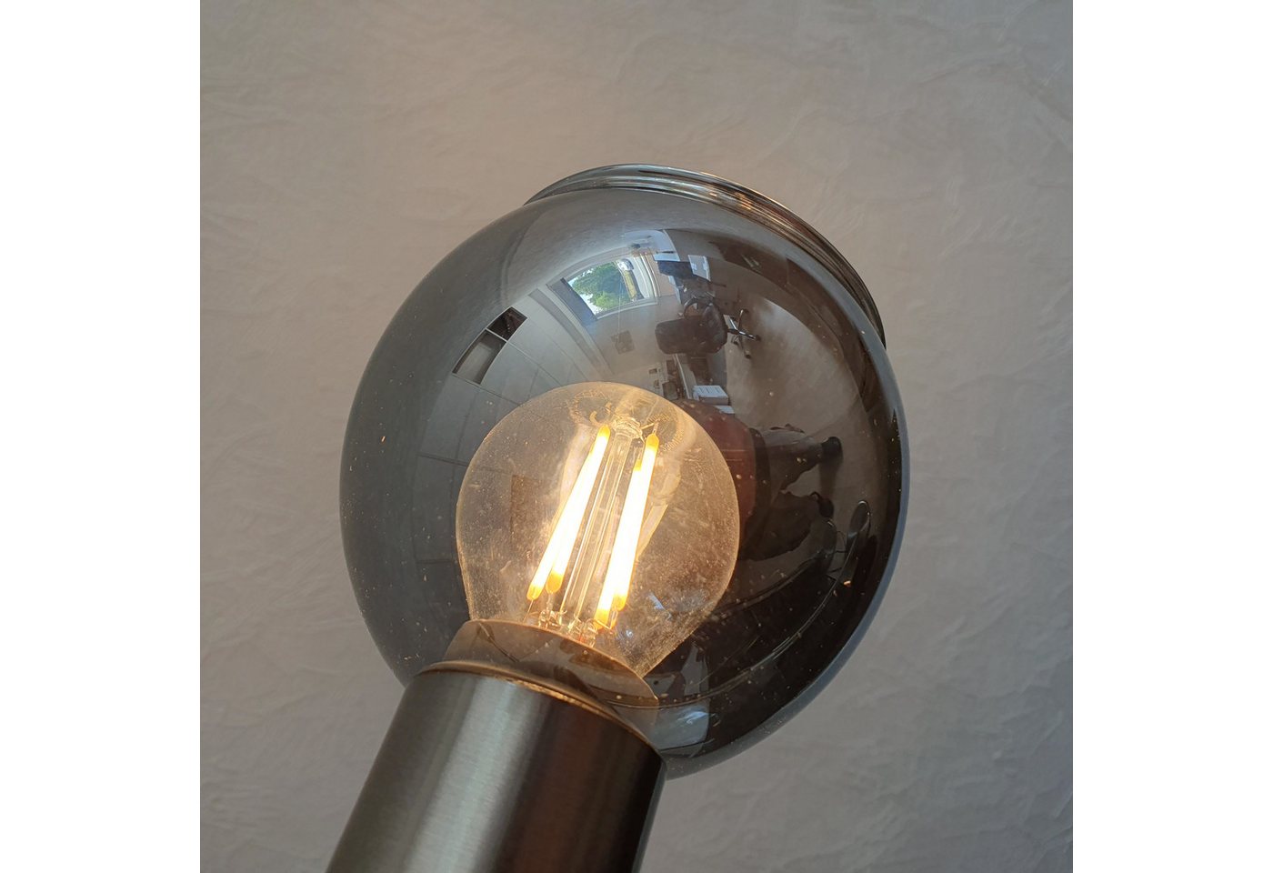Lichthandel Hoch Lampenschirm E14 Lampenglas Ersatzschirm Glaslampenschirm Ersatzglas Rauchglas, passend für E14 Fassung Lampenschirm Hängelampe Tischlampenschi – Bild 4 von 5