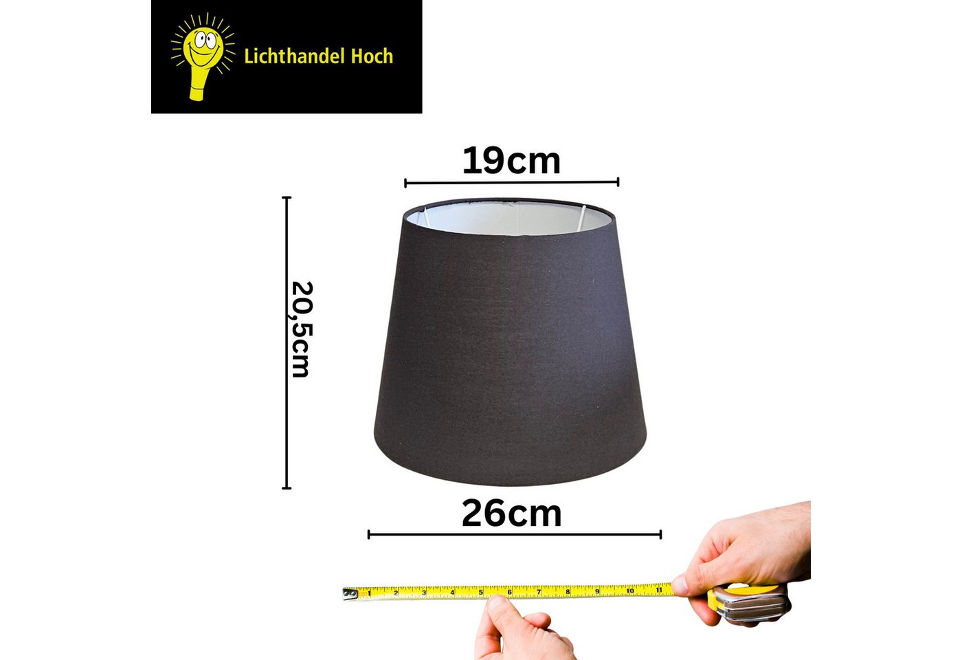 Lichthandel Hoch Lampenschirm Lampenschirm E27 Stoffschirm Rund Retro Vintage Leuchtenschirm, eleganter moderner Stoffschirm – Bild 2 von 5