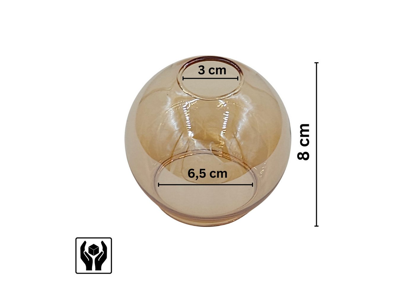 Lichthandel Hoch Lampenschirm klein Hängelampe E14 Lampenschirm Glas Castello Ersatzglas goldfarbig, passend E14 Fassung, Lampenschirm Hängelampe LED geeignet – Bild 2 von 5